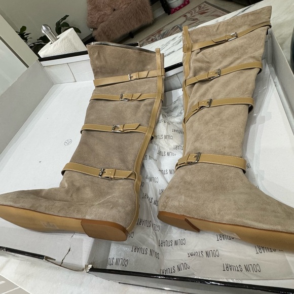 Over the calf boots tan color suede - Picture 4 of 8